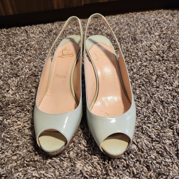 Christian Louboutin Shoes - Christian Louboutin Mint Green Slingback Heels